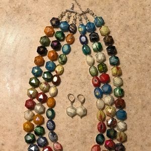 Handmade necklace and earring set